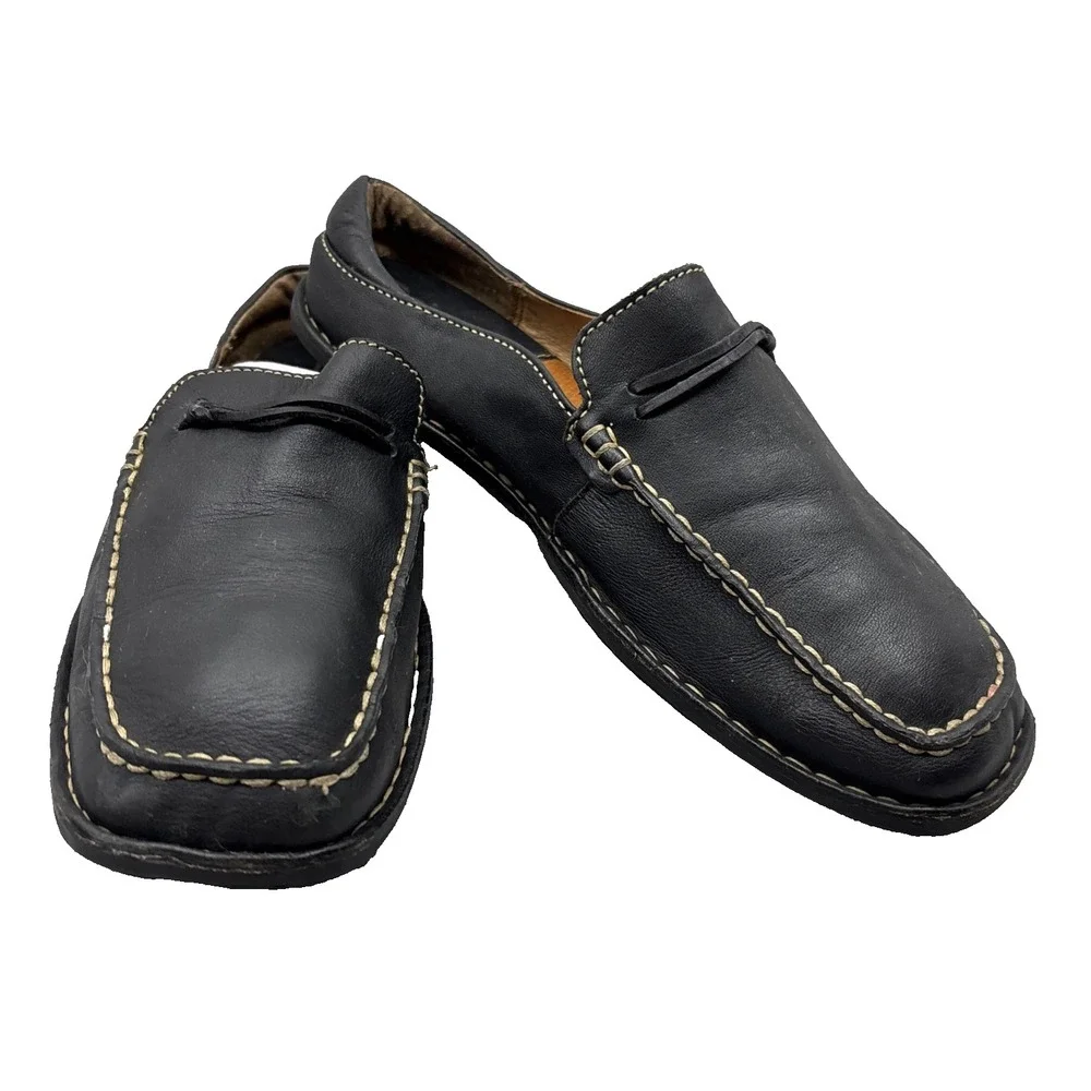 Born Loafers Men Black Leather Casual US 8.5